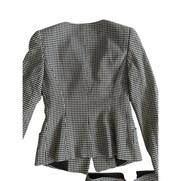 EMPORIO ARMANI Women’s Houndstooth Black White Jacket Pants Suit Sz US 36 - Picture 9 of 13